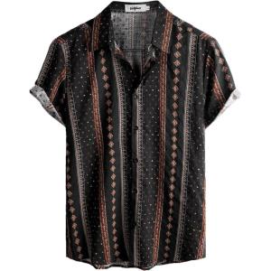 imageVATPAVE Mens Casual Hawaiian Floral Shirts Short Sleeve Button Down Tropical Shirts Beach Summer ShirtsBlack Orange