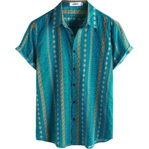 imageVATPAVE Mens Casual Hawaiian Floral Shirts Short Sleeve Button Down Tropical Shirts Beach Summer ShirtsBlue Orange