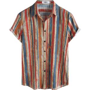 imageVATPAVE Mens Casual Hawaiian Floral Shirts Short Sleeve Button Down Tropical Shirts Beach Summer ShirtsBlue Red