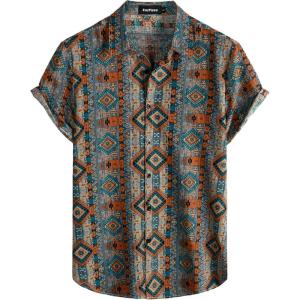imageVATPAVE Mens Casual Hawaiian Floral Shirts Short Sleeve Button Down Tropical Shirts Beach Summer ShirtsOrange