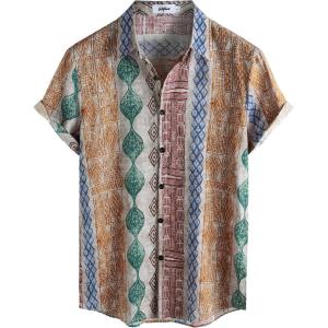 imageVATPAVE Mens Casual Hawaiian Floral Shirts Short Sleeve Button Down Tropical Shirts Beach Summer ShirtsRed Orange