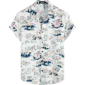 imageVATPAVE Mens Casual Hawaiian Floral Shirts Short Sleeve Button Down Tropical Shirts Beach Summer ShirtsWhite