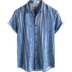 imageVATPAVE Mens Casual Short Sleeve Button Down Shirts Regular Fit Hawaiian Summer ShirtBlue Navy