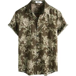 imageVATPAVE Mens Casual Short Sleeve Button Down Shirts Regular Fit Hawaiian Summer ShirtCoffee Brown