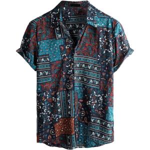 imageVATPAVE Mens Casual Short Sleeve Button Down Shirts Regular Fit Hawaiian Summer ShirtNavy