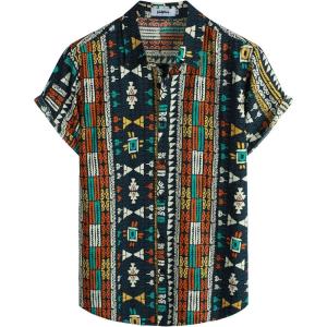 imageVATPAVE Mens Casual Short Sleeve Button Down Shirts Regular Fit Hawaiian Summer ShirtNavy Black