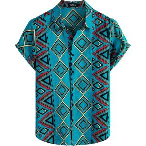 imageVATPAVE Mens Casual Short Sleeve Button Down Shirts Regular Fit Hawaiian Summer ShirtRoyal Blue