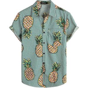 imageVATPAVE Mens Floral Hawaiian Shirt Casual Button Down Short Sleeve Aloha Beach ShirtsGreen