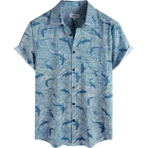 imageVATPAVE Mens Front Pocket Hawaiian Shirts Casual Floral Shirts Short Sleeve Button Down Beach Tropical ShirtsBlue