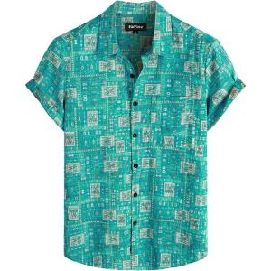 imageVATPAVE Mens Front Pocket Hawaiian Shirts Casual Floral Shirts Short Sleeve Button Down Beach Tropical ShirtsLight Blue