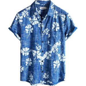imageVATPAVE Mens Front Pocket Hawaiian Shirts Casual Floral Shirts Short Sleeve Button Down Beach Tropical ShirtsRoyalblue