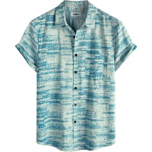 imageVATPAVE Mens Front Pocket Hawaiian Shirts Casual Floral Shirts Short Sleeve Button Down Beach Tropical ShirtsSkyblue