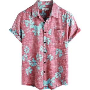 imageVATPAVE Mens Front Pocket Hawaiian Shirts Casual Floral Shirts Short Sleeve Button Down Beach Tropical ShirtsWinered Blue