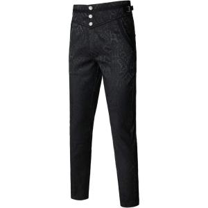 imageVATPAVE Mens Gothic Pants Cosplay Costume Trousers Steampunk Victorian PantsBlack