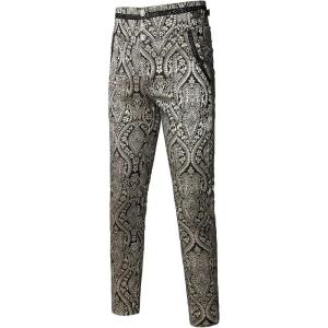 imageVATPAVE Mens Gothic Pants Cosplay Costume Trousers Steampunk Victorian PantsGold