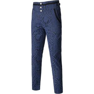 imageVATPAVE Mens Gothic Pants Cosplay Costume Trousers Steampunk Victorian PantsNavy