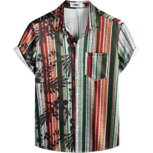 imageVATPAVE Mens Hawaiian Flamingo Shirts Casual Tropical Short Sleeve Button Down Shirt Summer Beach ShirtsMulticolor