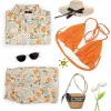 imageUOUA 3 Piece Swimsuits for Women Hawaiian Outfits Floral Tropical Bikini ampamp Short Sets Summer Beach Sexy Cover Ups Luau PartyYellow