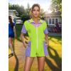 imageUOUA 80s Outfit Women 90s Jumpsuit Costume OnePiece Workout Track Suit Party Retro ClothingBright Green