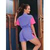 imageUOUA 80s Outfit Women 90s Jumpsuit Costume OnePiece Workout Track Suit Party Retro ClothingLight Purple
