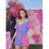 imageUOUA 80s Outfit Women 90s Jumpsuit Costume OnePiece Workout Track Suit Party Retro ClothingLight Purple