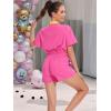 imageUOUA 80s Outfit Women 90s Jumpsuit Costume OnePiece Workout Track Suit Party Retro ClothingPinkwhite