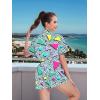 imageUOUA 80s Outfit Women 90s Jumpsuit Costume OnePiece Workout Track Suit Party Retro ClothingWhite Print