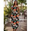 imageUOUA Hawaiian Dresses Women Plus Size Luau Party Sundress Summer Maxi Tropical Boho Beach DressColorfulleaves