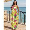 imageUOUA Hawaiian Dresses Women Plus Size Luau Party Sundress Summer Maxi Tropical Boho Beach DressFloralgreen