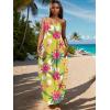 imageUOUA Hawaiian Dresses Women Plus Size Luau Party Sundress Summer Maxi Tropical Boho Beach DressFloralgreen