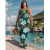 imageUOUA Hawaiian Dresses Women Plus Size Luau Party Sundress Summer Maxi Tropical Boho Beach DressGreenblue