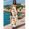 imageUOUA Hawaiian Dresses Women Plus Size Luau Party Sundress Summer Maxi Tropical Boho Beach DressKhaki