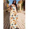 imageUOUA Hawaiian Dresses Women Plus Size Luau Party Sundress Summer Maxi Tropical Boho Beach DressKhaki