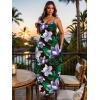 imageUOUA Hawaiian Dresses Women Plus Size Luau Party Sundress Summer Maxi Tropical Boho Beach DressPurple