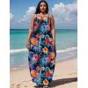 imageUOUA Hawaiian Dresses Women Plus Size Luau Party Sundress Summer Maxi Tropical Boho Beach DressPurpleblack