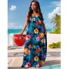imageUOUA Hawaiian Dresses Women Plus Size Luau Party Sundress Summer Maxi Tropical Boho Beach DressPurpleblack