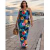 imageUOUA Hawaiian Dresses Women Plus Size Luau Party Sundress Summer Maxi Tropical Boho Beach DressPurpleblack