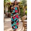 imageUOUA Hawaiian Dresses Women Plus Size Luau Party Sundress Summer Maxi Tropical Boho Beach DressRedgreen