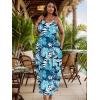 imageUOUA Hawaiian Dresses Women Plus Size Luau Party Sundress Summer Maxi Tropical Boho Beach DressSummerblue