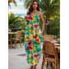imageUOUA Hawaiian Dresses Women Plus Size Luau Party Sundress Summer Maxi Tropical Boho Beach DressYellowpink