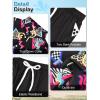imageUOUA Mens Beach 2 Piece Outfits Hawaiian Flower Button Down Shirts and Shorts SetsBlack80s