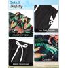 imageUOUA Mens Beach 2 Piece Outfits Hawaiian Flower Button Down Shirts and Shorts SetsBlacktiger