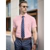 imageUOUA Mens Button Down Short Sleeve Dress Shirts Wrinkle Free Business Shirt Summer Casual TopApink