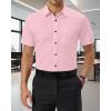imageUOUA Mens Button Down Short Sleeve Dress Shirts Wrinkle Free Business Shirt Summer Casual TopApink