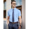 imageUOUA Mens Button Down Short Sleeve Dress Shirts Wrinkle Free Business Shirt Summer Casual TopAsky Blue