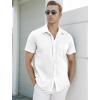 imageUOUA Mens Button Down Short Sleeve Dress Shirts Wrinkle Free Business Shirt Summer Casual TopAwhite