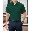 imageUOUA Mens Button Down Short Sleeve Dress Shirts Wrinkle Free Business Shirt Summer Casual TopB2darkgreen