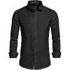 imageUOUA Mens Button Down Short Sleeve Dress Shirts Wrinkle Free Business Shirt Summer Casual TopC3black