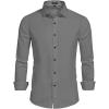 imageUOUA Mens Button Down Short Sleeve Dress Shirts Wrinkle Free Business Shirt Summer Casual TopC3grey