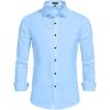 imageUOUA Mens Button Down Short Sleeve Dress Shirts Wrinkle Free Business Shirt Summer Casual TopC3light Blue